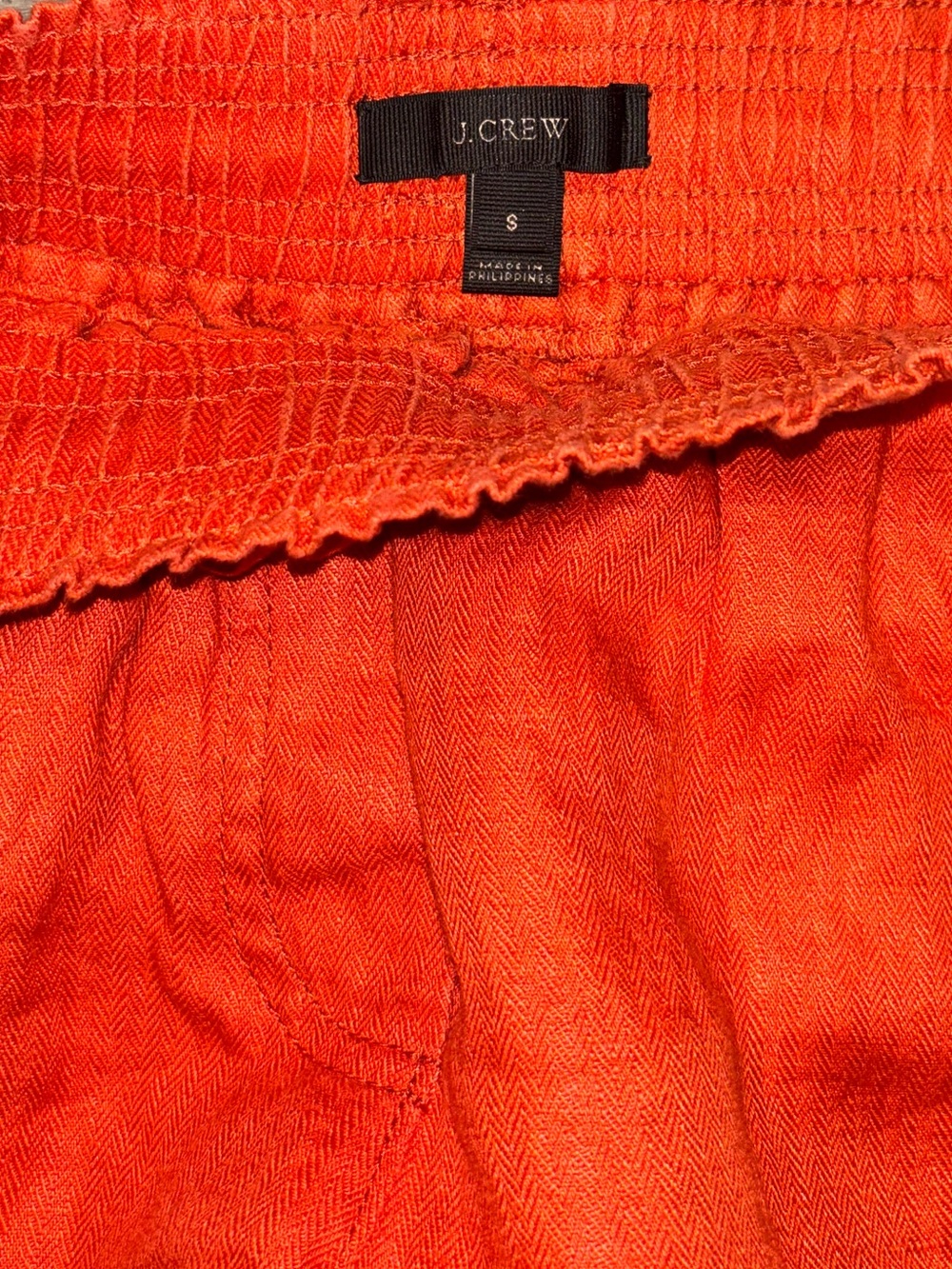 J. Crew Bright Orange Elastic-Waist Athletic Shorts - Picture 2 of 3